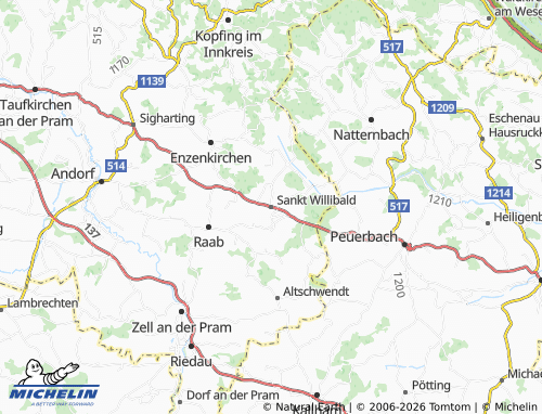 MICHELIN Sankt Willibald map - ViaMichelin