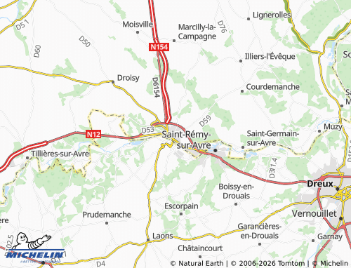 MICHELIN La Madeleine-de-Nonancourt map - ViaMichelin