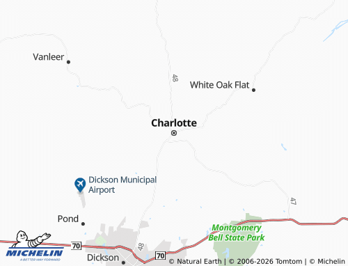 Mapa MICHELIN Charlotte - ViaMichelin
