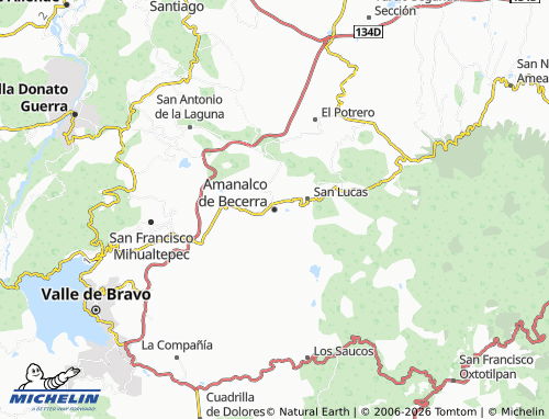 Mapa MICHELIN Amanalco de Becerra - ViaMichelin