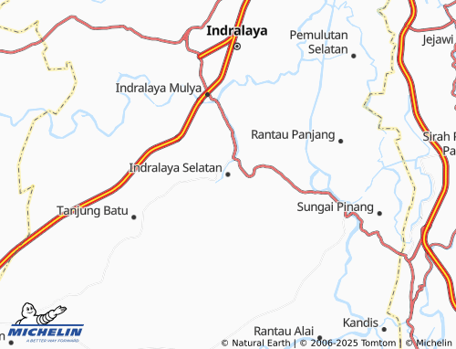 MICHELIN Indralaya Selatan map - ViaMichelin