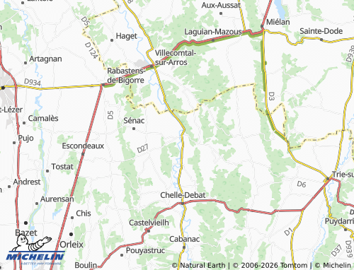 Mapa MICHELIN Saint-Sever-de-Rustan - ViaMichelin