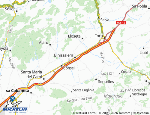 MICHELIN Binissalem map - ViaMichelin