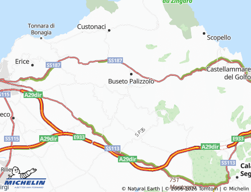 MICHELIN Buseto Superiore map - ViaMichelin