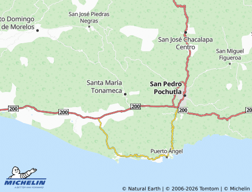 Mappa MICHELIN Santa María Tonameca Centro - ViaMichelin