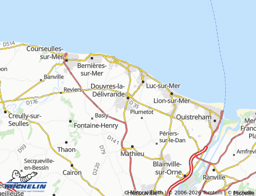 Carte MICHELIN Douvres-la-Délivrande - ViaMichelin