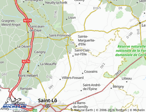 MICHELIN Saint-Clair-sur-l'Elle map - ViaMichelin