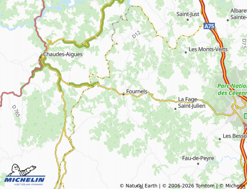 Mapa MICHELIN Fournels - ViaMichelin