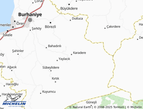 MICHELIN Karadere map - ViaMichelin