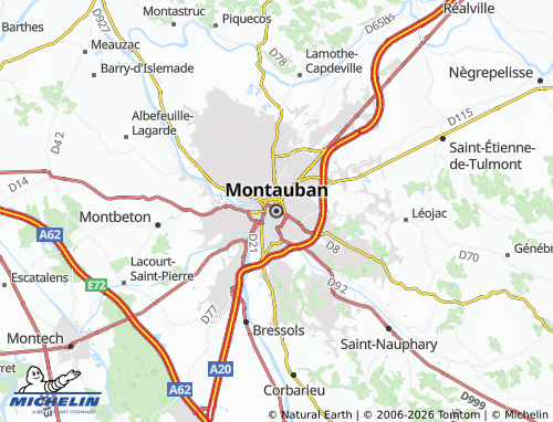 Kaart MICHELIN Montauban - ViaMichelin