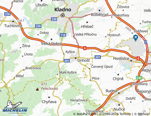 Mappa MICHELIN Unhošť - ViaMichelin