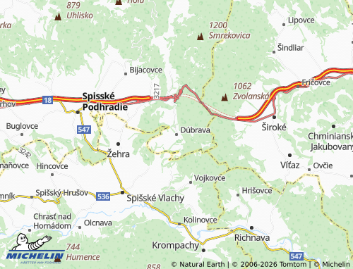 MICHELIN Dúbrava map - ViaMichelin