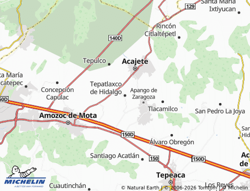 Mappa MICHELIN Tepatlaxco de Hidalgo - ViaMichelin