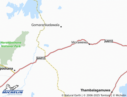 MICHELIN-Landkarte Mahadiulwewa Stage 1 - ViaMichelin