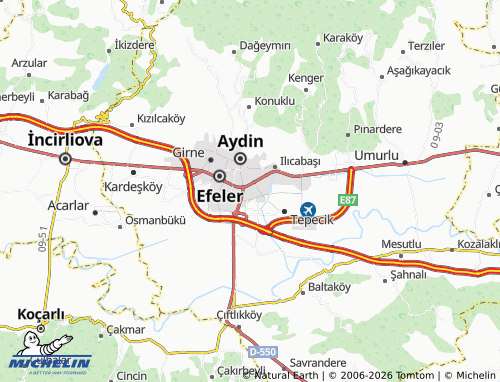 MICHELIN Adnan Menderes map - ViaMichelin