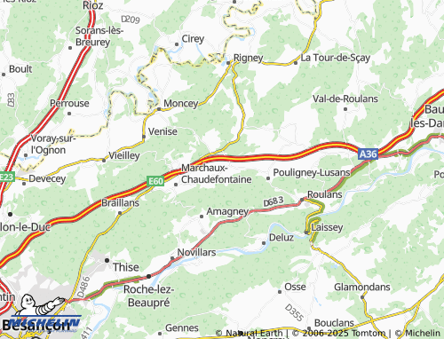 Kaart MICHELIN Châtillon-Guyotte - ViaMichelin