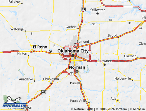 Carte MICHELIN Oklahoma - ViaMichelin