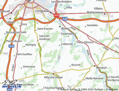 MICHELIN Cottenchy map - ViaMichelin