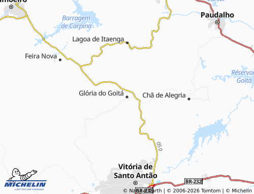 Mapa MICHELIN Glória do Goitá - ViaMichelin