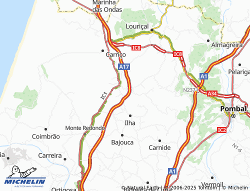 MICHELIN Vale do Poço map - ViaMichelin