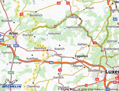 MICHELIN Koerich map - ViaMichelin