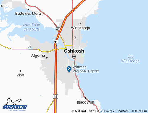 Kaart MICHELIN Oshkosh - ViaMichelin