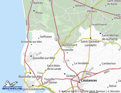 MICHELIN Montsurvent map - ViaMichelin