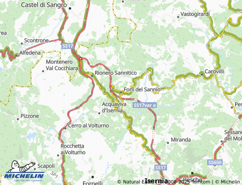 MICHELIN Forlì del Sannio map - ViaMichelin
