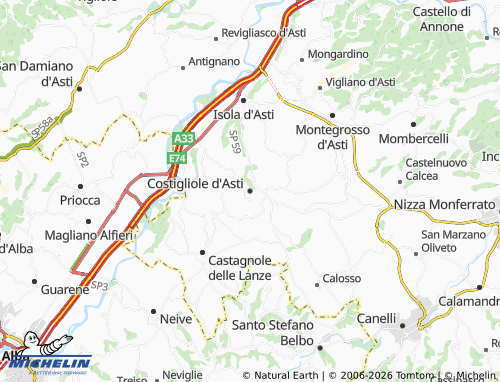 Mappa MICHELIN Costigliole d'Asti - ViaMichelin