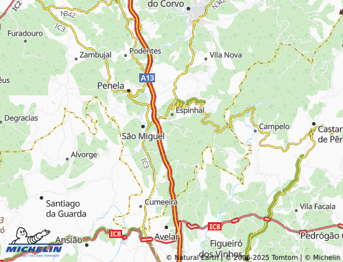 MICHELIN Santo Estêvão map - ViaMichelin