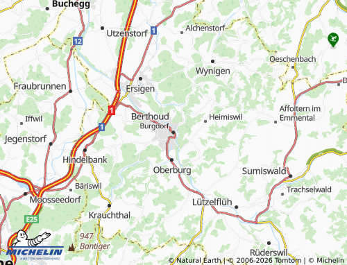 Carte MICHELIN Berthoud - ViaMichelin