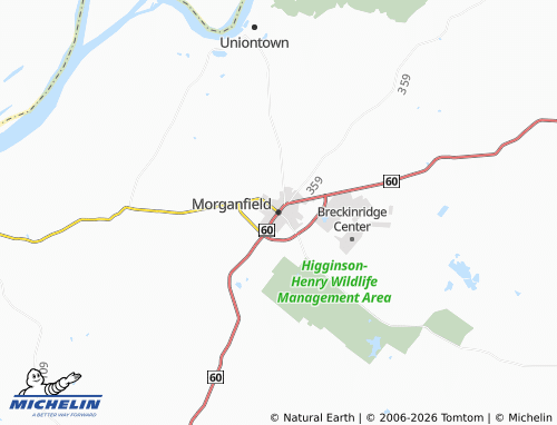 Mappa MICHELIN Morganfield - ViaMichelin