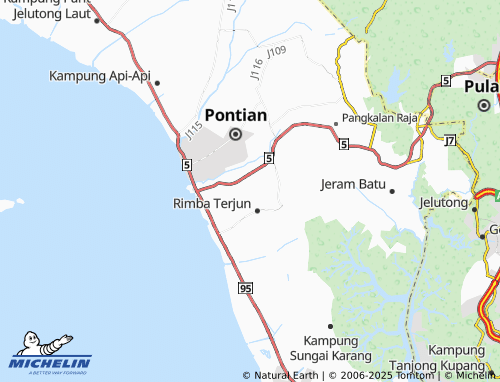 MICHELIN Kampung Parit Kecil map - ViaMichelin