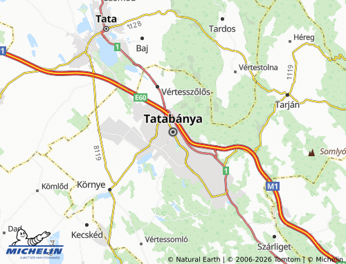 Kaart MICHELIN Tatabánya - ViaMichelin