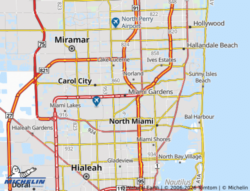Carte MICHELIN Miami Gardens - ViaMichelin