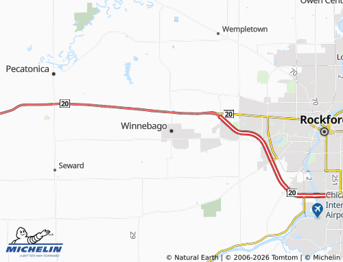 Carte MICHELIN Winnebago - ViaMichelin