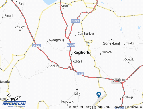MICHELIN Keçiborlu map - ViaMichelin