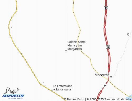 MICHELIN Colonia Santa María y Las Margaritas map - ViaMichelin