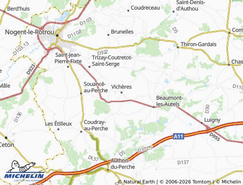 Mappa MICHELIN Vichères - ViaMichelin