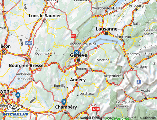 MICHELIN Geneva map - ViaMichelin