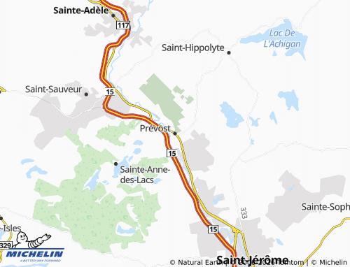 Carte MICHELIN Prévost - ViaMichelin