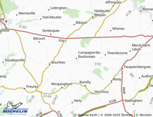 MICHELIN Campagne-lès-Boulonnais map - ViaMichelin
