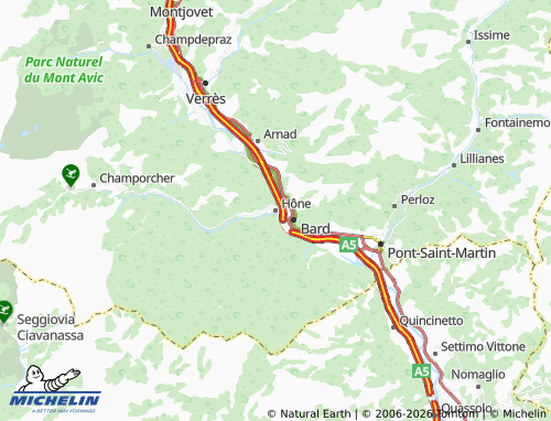 Carte MICHELIN Hône - ViaMichelin