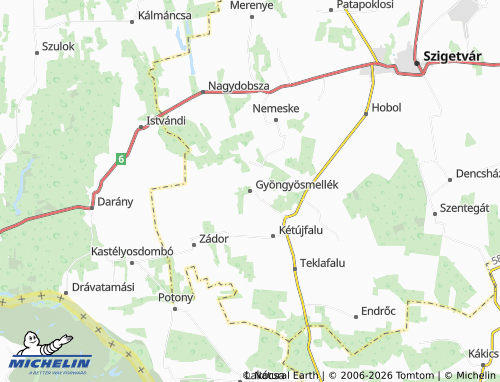 MICHELIN Gyöngyösmellék map - ViaMichelin