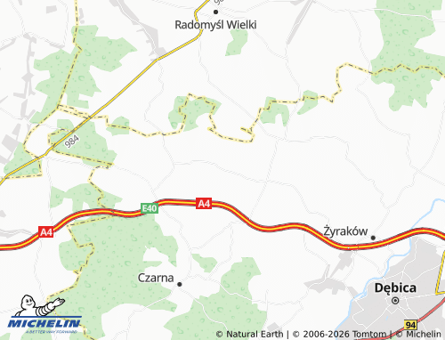 MICHELIN Róża map - ViaMichelin