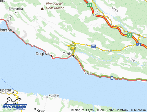 MICHELIN Omis map - ViaMichelin