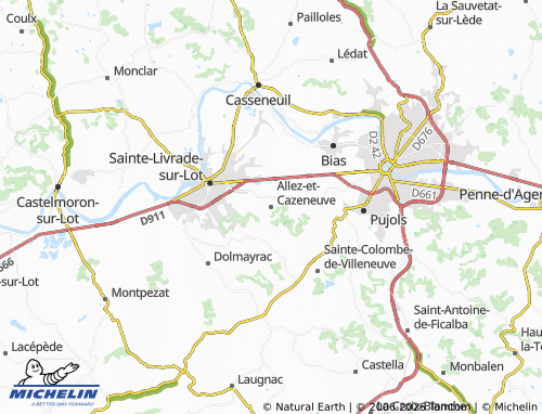 Carte MICHELIN Allez-et-Cazeneuve - ViaMichelin
