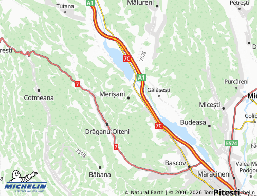 Mapa MICHELIN Merișani - ViaMichelin