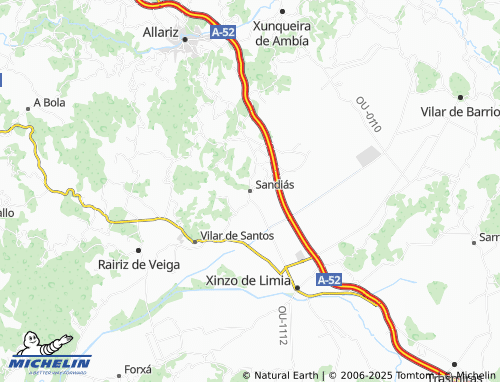 MICHELIN Sandiás (Santo Estevo) map - ViaMichelin
