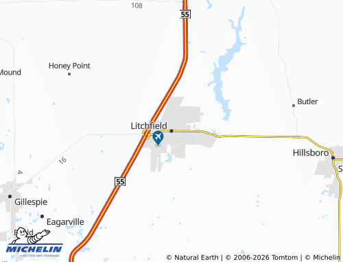 Kaart MICHELIN Litchfield - ViaMichelin